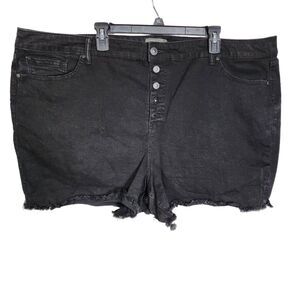 Torrid Womens Shorts Size 28 Black Button Fly 5 Inch Vintage Stretch High-Rise